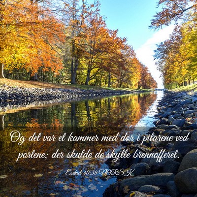 Picture 03 - Esekiel 40:38 NORSK - Og det var et kammer med dør i pilarene ved - Bible Verse Picture