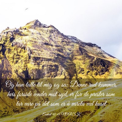 Picture 03 - Esekiel 40:45 NORSK - Og han talte til mig og sa: Denne rad kammer, - Bible Verse Picture