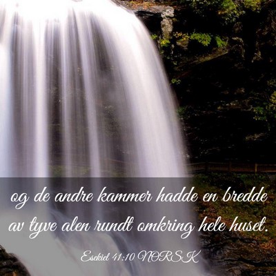 Picture 03 - Esekiel 41:10 NORSK - og de andre kammer hadde en bredde av tyve alen - Bible Verse Picture