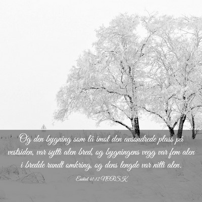 Picture 03 - Esekiel 41:12 NORSK - Og den bygning som lå imot den avsondrede plass - Bible Verse Picture