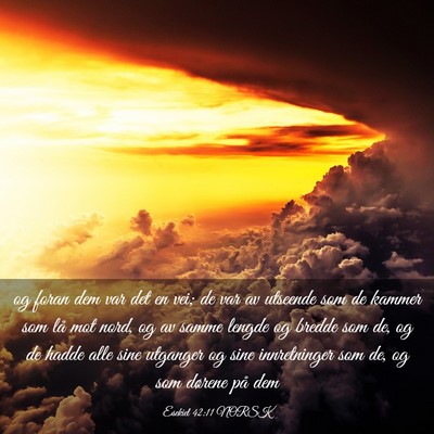 Picture 03 - Esekiel 42:11 NORSK - og foran dem var det en vei; de var av utseende - Bible Verse Picture