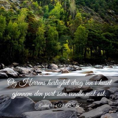 Picture 03 - Esekiel 43:4 NORSK - Og Herrens herlighet drog inn i huset gjennem den - Bible Verse Picture