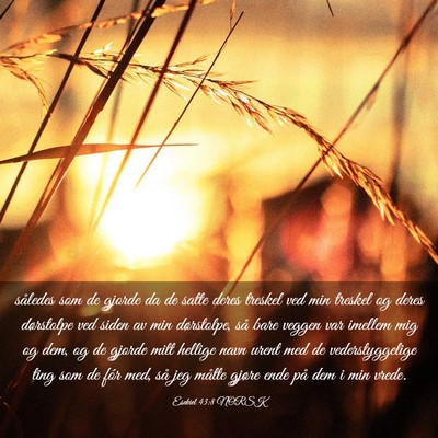 Picture 03 - Esekiel 43:8 NORSK - således som de gjorde da de satte deres treskel - Bible Verse Picture