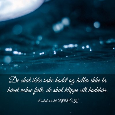 Picture 03 - Esekiel 44:20 NORSK - De skal ikke rake hodet og heller ikke la håret - Bible Verse Picture