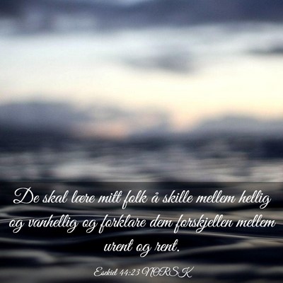 Picture 03 - Esekiel 44:23 NORSK - De skal lære mitt folk å skille mellem hellig - Bible Verse Picture