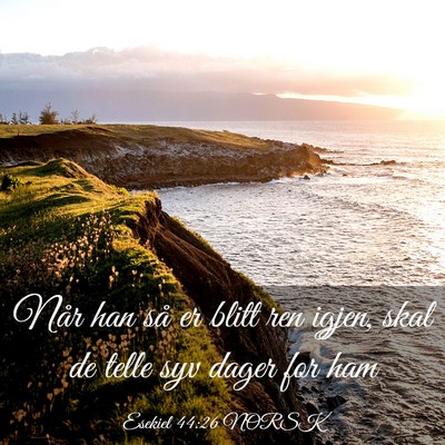 Picture 03 - Esekiel 44:26 NORSK - Når han så er blitt ren igjen, skal de telle - Bible Verse Picture