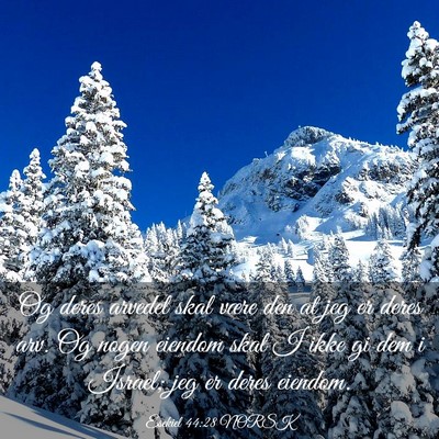 Picture 03 - Esekiel 44:28 NORSK - Og deres arvedel skal være den at jeg er deres - Bible Verse Picture