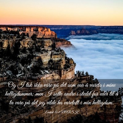 Picture 03 - Esekiel 44:8 NORSK - Og I tok ikke vare på det som var å vareta i - Bible Verse Picture