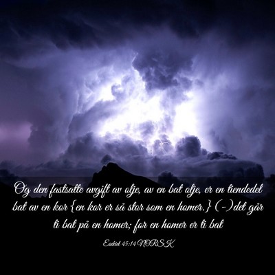 Picture 03 - Esekiel 45:14 NORSK - Og den fastsatte avgift av olje, av en bat olje, - Bible Verse Picture