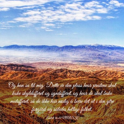 Picture 03 - Esekiel 46:20 NORSK - Og han sa til mig: Dette er den plass hvor - Bible Verse Picture