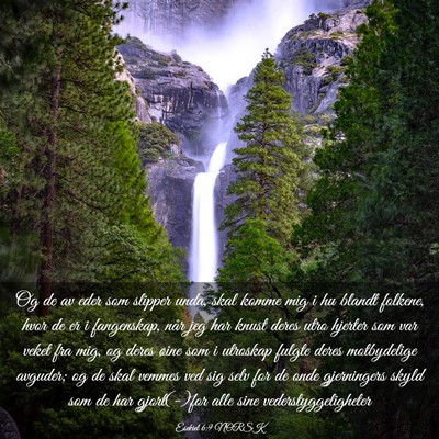 Picture 03 - Esekiel 6:9 NORSK - Og de av eder som slipper unda, skal komme mig i - Bible Verse Picture