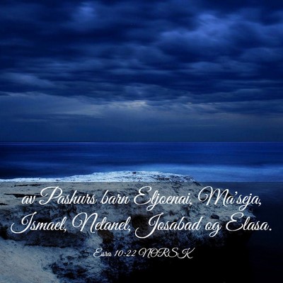 Picture 03 - Esra 10:22 NORSK - av Pashurs barn Eljoenai, Ma'seja, Ismael, - Bible Verse Picture