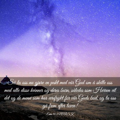 Picture 03 - Esra 10:3 NORSK - Så la oss nu gjøre en pakt med vår Gud om å - Bible Verse Picture