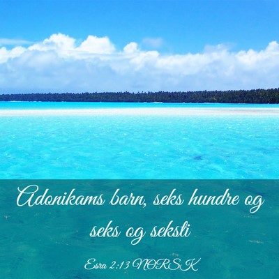 Picture 03 - Esra 2:13 NORSK - Adonikams barn, seks hundre og seks og - Bible Verse Picture