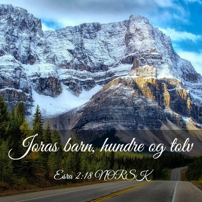 Picture 03 - Esra 2:18 NORSK - Joras barn, hundre og - Bible Verse Picture