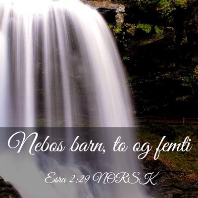 Picture 03 - Esra 2:29 NORSK - Nebos barn, to og - Bible Verse Picture