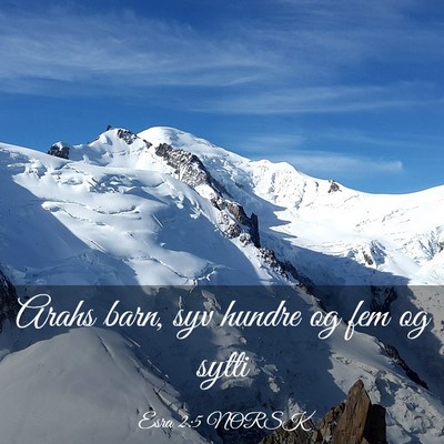 Picture 03 - Esra 2:5 NORSK - Arahs barn, syv hundre og fem og - Bible Verse Picture