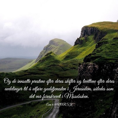 Picture 03 - Esra 6:18 NORSK - Og de innsatte prestene efter deres skifter og - Bible Verse Picture