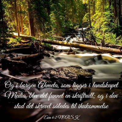 Picture 03 - Esra 6:2 NORSK - Og i borgen Ahmeta, som ligger i landskapet - Bible Verse Picture