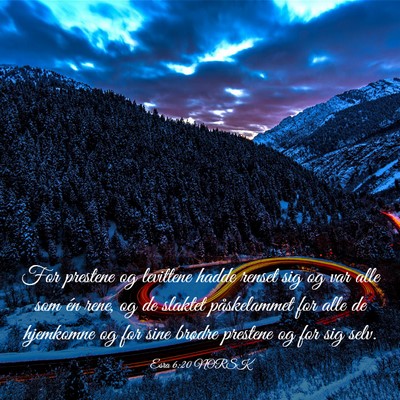 Picture 03 - Esra 6:20 NORSK - For prestene og levittene hadde renset sig og var - Bible Verse Picture