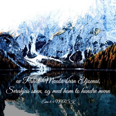 Picture 03 - Esra 8:4 NORSK - av Pahat-Moabs barn Eljoenai, Serahjas sønn, og - Bible Verse Picture