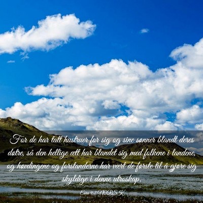 Picture 03 - Esra 9:2 NORSK - For de har tatt hustruer for sig og sine sønner - Bible Verse Picture