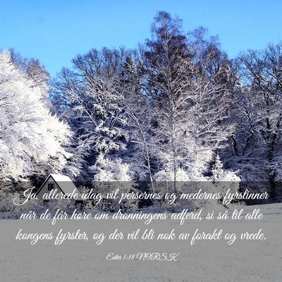 Picture 03 - Ester 1:18 NORSK - Ja, allerede idag vil persernes og medernes - Bible Verse Picture
