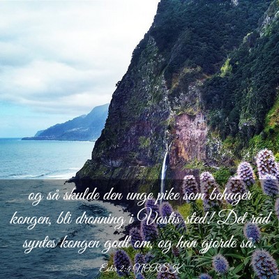 Picture 03 - Ester 2:4 NORSK - og så skulde den unge pike som behager kongen, - Bible Verse Picture