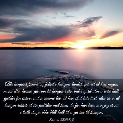 Picture 03 - Ester 4:11 NORSK - Alle kongens tjenere og folket i kongens - Bible Verse Picture