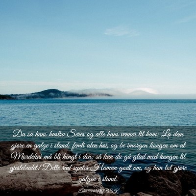 Picture 03 - Ester 5:14 NORSK - Da sa hans hustru Seres og alle hans venner til - Bible Verse Picture