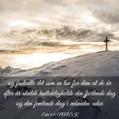 Picture 03 - Ester 9:21 NORSK - og fastsatte det som en lov for dem at de år - Bible Verse Picture