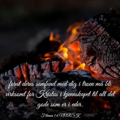 Picture 03 - Filemon 1:6 NORSK - forat deres samfund med dig i troen må bli - Bible Verse Picture