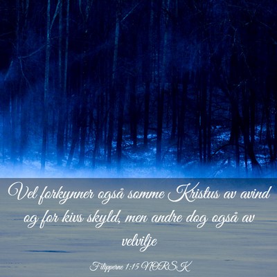 Picture 03 - Filipperne 1:15 NORSK - Vel forkynner også somme Kristus av avind og for - Bible Verse Picture