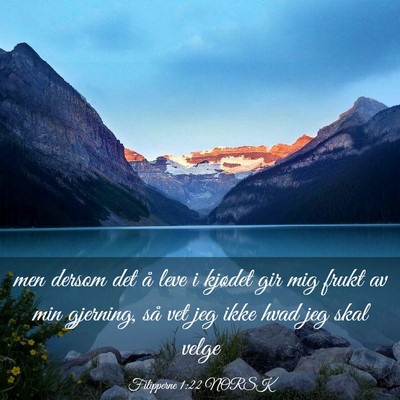 Picture 03 - Filipperne 1:22 NORSK - men dersom det å leve i kjødet gir mig frukt av - Bible Verse Picture