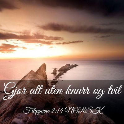 Picture 03 - Filipperne 2:14 NORSK - Gjør alt uten knurr og - Bible Verse Picture