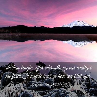 Picture 03 - Filipperne 2:26 NORSK - da han lengtes efter eder alle og var urolig i hu - Bible Verse Picture