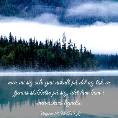 Picture 03 - Filipperne 2:7 NORSK - men av sig selv gav avkall på det og tok en - Bible Verse Picture