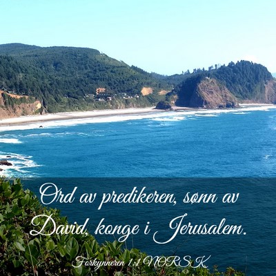 Picture 03 - Forkynneren 1:1 NORSK - Ord av predikeren, sønn av David, konge i - Bible Verse Picture