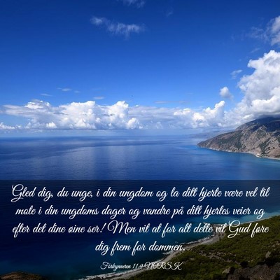 Picture 03 - Forkynneren 11:9 NORSK - Gled dig, du unge, i din ungdom og la ditt hjerte - Bible Verse Picture