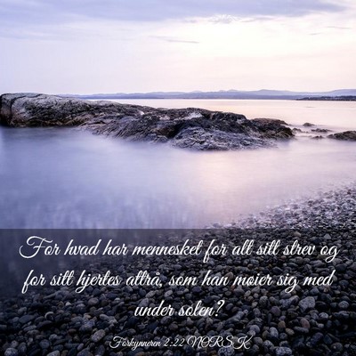 Picture 03 - Forkynneren 2:22 NORSK - For hvad har mennesket for alt sitt strev og for - Bible Verse Picture