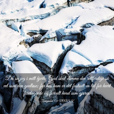 Picture 03 - Forkynneren 3:17 NORSK - Da sa jeg i mitt hjerte: Gud skal dømme den - Bible Verse Picture