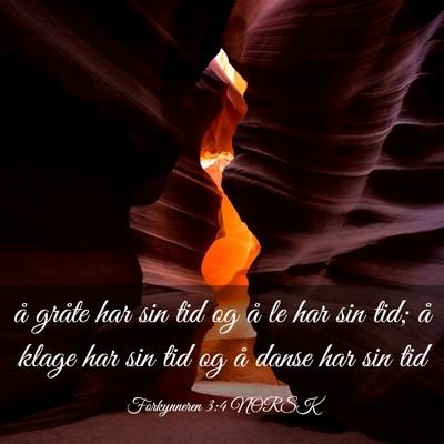 Picture 03 - Forkynneren 3:4 NORSK - å gråte har sin tid og å le har sin tid; å - Bible Verse Picture
