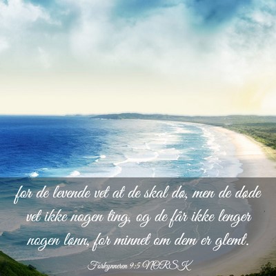 Picture 03 - Forkynneren 9:5 NORSK - for de levende vet at de skal dø, men de døde - Bible Verse Picture