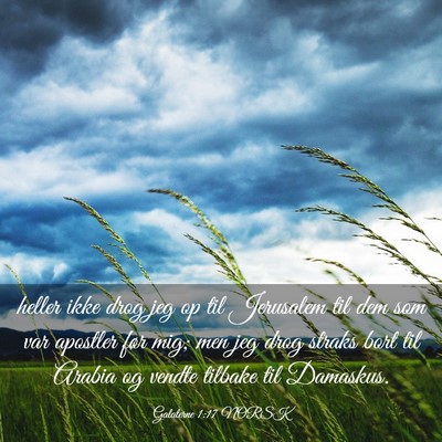 Picture 03 - Galaterne 1:17 NORSK - heller ikke drog jeg op til Jerusalem til dem som - Bible Verse Picture