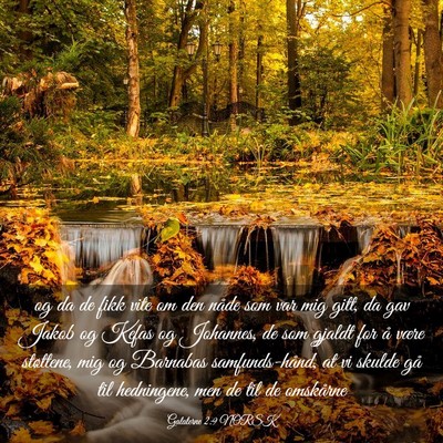 Picture 03 - Galaterne 2:9 NORSK - og da de fikk vite om den nåde som var mig gitt, - Bible Verse Picture