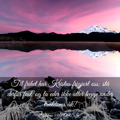 Picture 03 - Galaterne 5:1 NORSK - Til frihet har Kristus frigjort oss; stå derfor - Bible Verse Picture