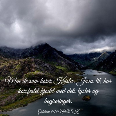 Picture 03 - Galaterne 5:24 NORSK - Men de som hører Kristus Jesus til, har - Bible Verse Picture