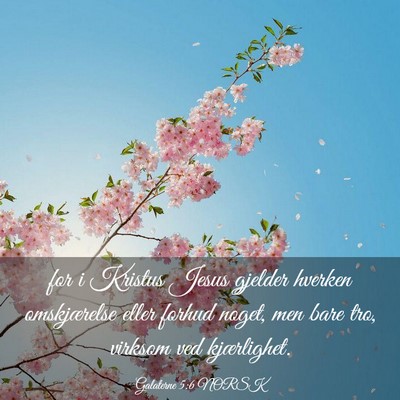Picture 03 - Galaterne 5:6 NORSK - for i Kristus Jesus gjelder hverken omskjærelse - Bible Verse Picture