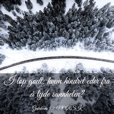 Picture 03 - Galaterne 5:7 NORSK - I løp godt; hvem hindret eder fra å lyde - Bible Verse Picture