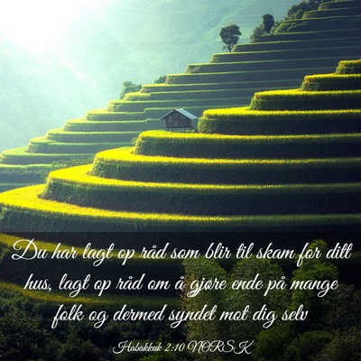 Picture 03 - Habakkuk 2:10 NORSK - Du har lagt op råd som blir til skam for ditt - Bible Verse Picture
